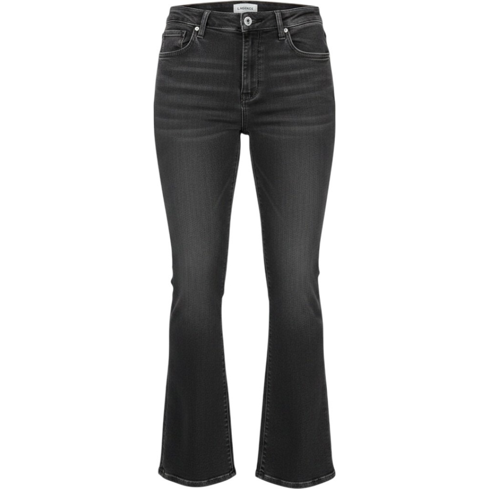 L'AGENCE Bell High Rise Flare Jeans Carbon Black Faded Wash Women's 31